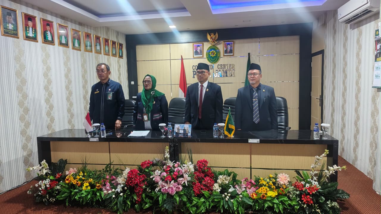Pimpinan dan Hakim Tinggi PTA Jambi Ikuti Wisuda Purnabakti KPTA Palangkaraya Secara Virtual
