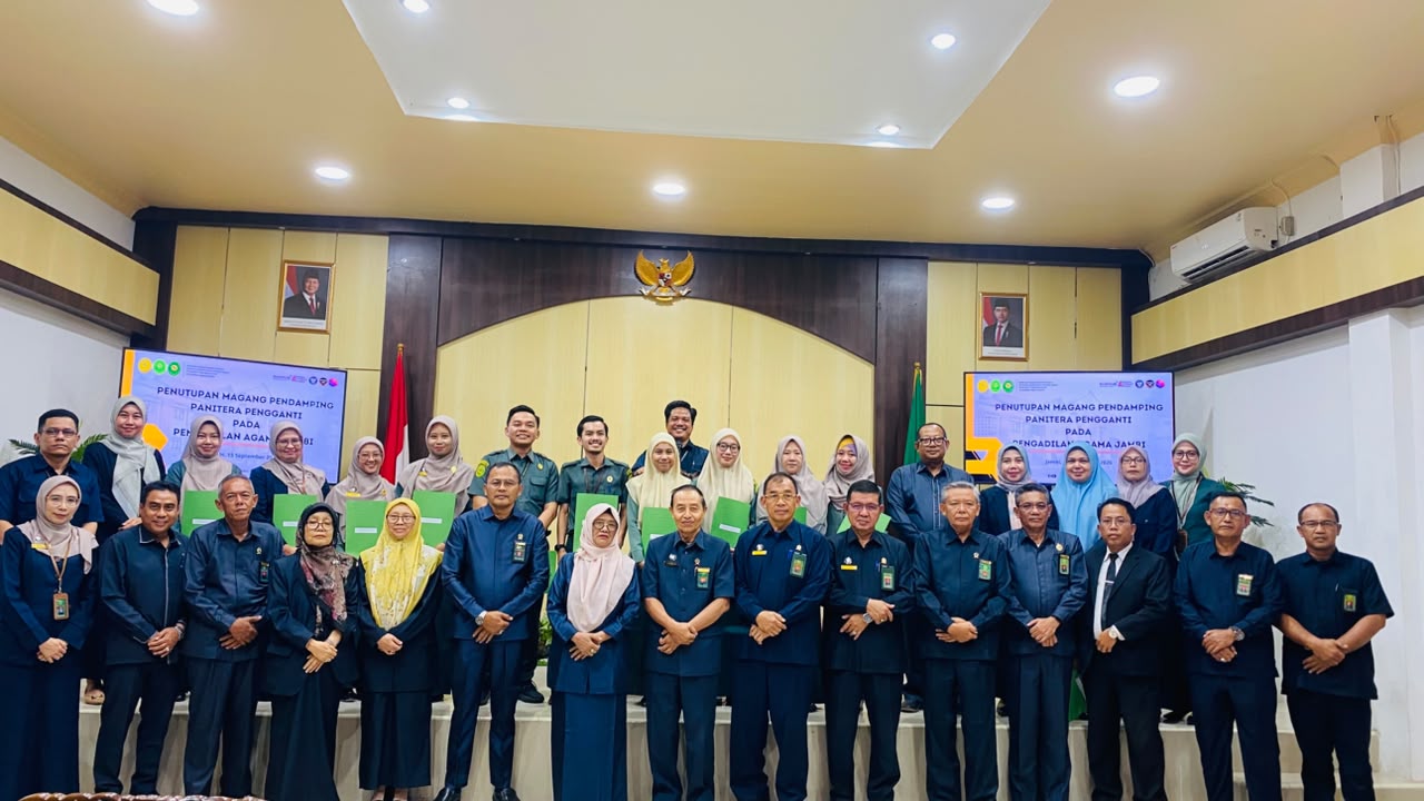 Pimpinan PTA Jambi Hadiri Acara Penutupan Magang Pendamping Panitera Pengganti pada Pengadilan Agama Jambi